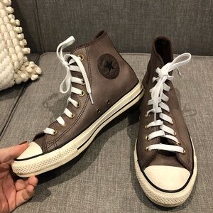 Converse genuine leather high top sneakers